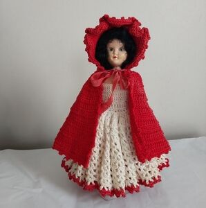 Vintage 1950s Red Riding Hood Doll w/stand